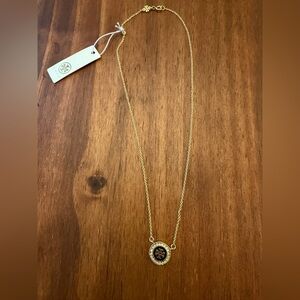 Tory Burch Gold and Black Pendant Necklace